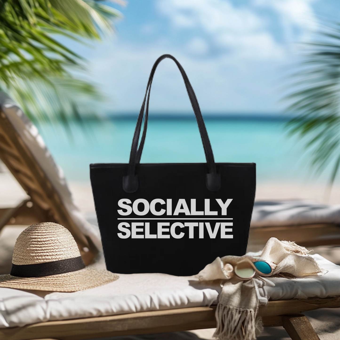Personalized Large Canvas Tote Bag with Zipper