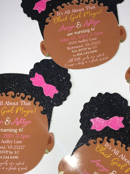 Black Girl Magic- Boss Baby Birthday Invite