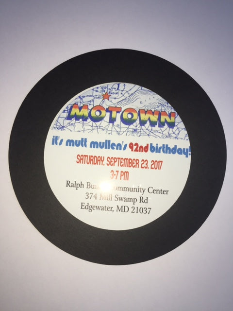 Motown Record Invites