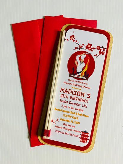 Custom Hibachi Dinner Birthday Invites