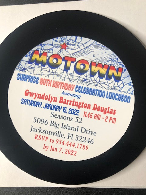 Motown Record Invites