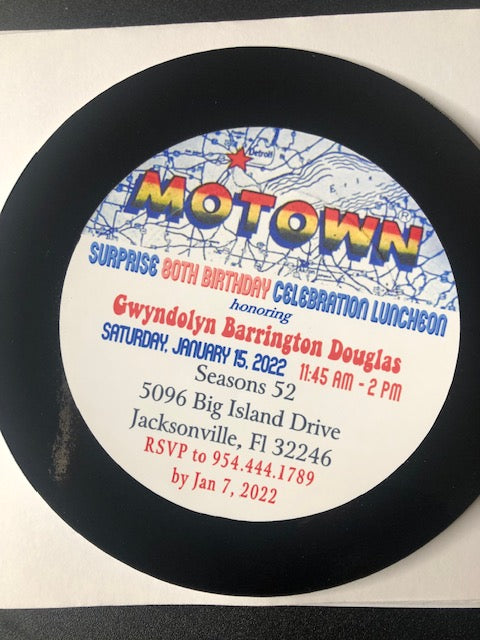 Motown Record Invites